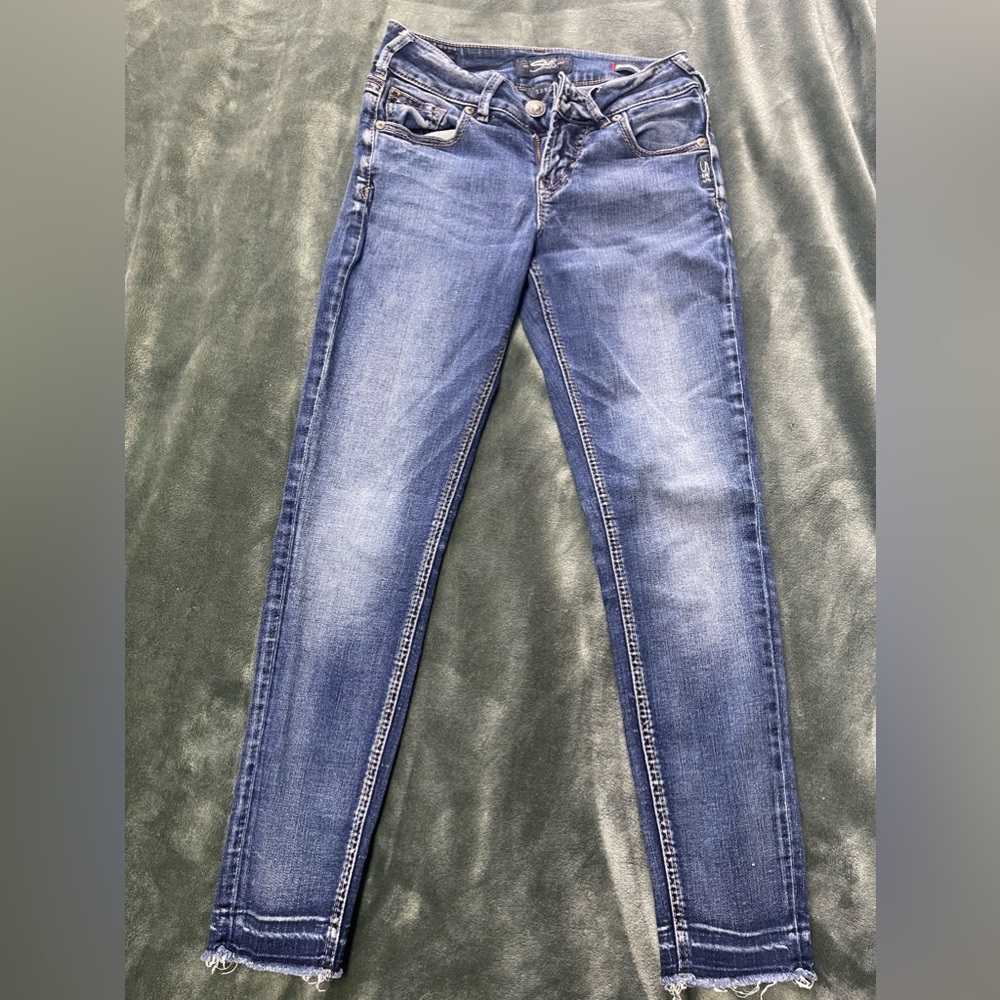 Silver skinny jeans sz 24/26
